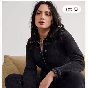 Free People Black Denim Jumpsuit size 2